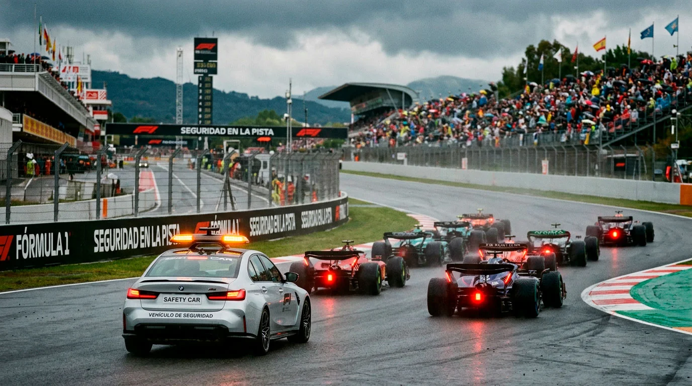Safety car en pista de Fórmula 1 con implicaciones para apuestas deportivas