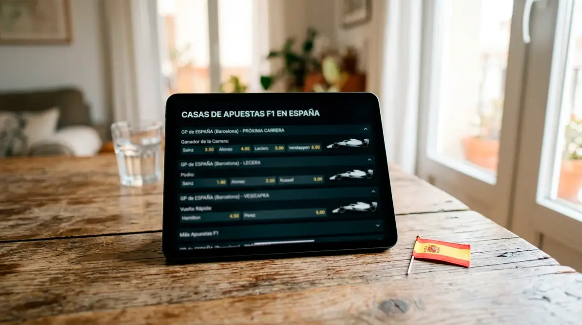 Casas de apuestas de Fórmula 1 con licencia DGOJ en España mostrando mercados de un Gran Premio